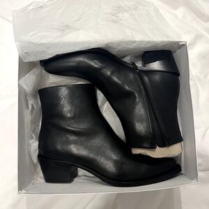 La Canadienne made in italy leather booties birdie black size 41 / 10 new in box